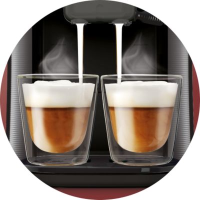Nur SENSEO® Latte Duo bereitet 2 Getränke mit Milch auf einmal zu