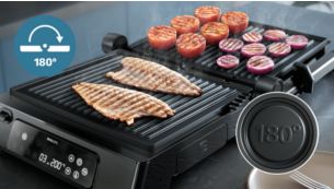 ينفتح بزاوية 180 درجة للشوي على سطح العمل