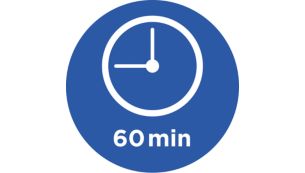 60-minuten timer met 'gebruiksklaar'-signaal en automatische uitschakeling