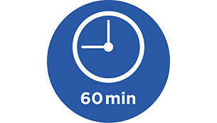 60-minuten timer met 'gebruiksklaar'-signaal en automatische uitschakeling