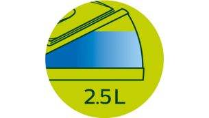Gran dep&oacute;sito de agua totalmente visible de 2,5&nbsp;l