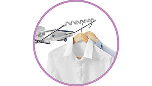 Kleidung nach dem Bügeln direkt aufhängen: Praktische Aufhängevorrichtung