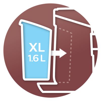 XL-waterreservoir (1,6 l) voor maximaal 13 kopjes SENSEO® koffie