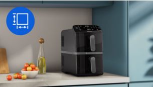 Zwei Airfryer auf der Fl&auml;che von einem