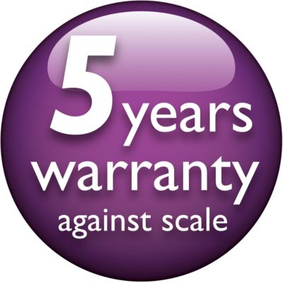 5-year warranty against scale