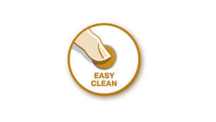 El botón de limpieza fácil facilita la eliminación de los residuos de leche