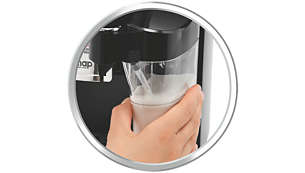 Milk drinks at just one touch with integrated milk carafe
