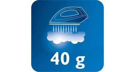 Подача пара до 40 г/мин для лучшего разглаживания складок