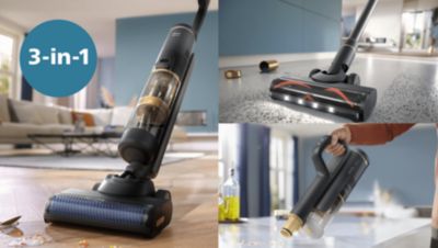 Kolm ühes puhastusvahend: tolmuimeja ja märgpuhastus, tolmuimeja ja käeshoitav