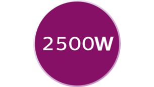 2500 W voor snel opwarmen