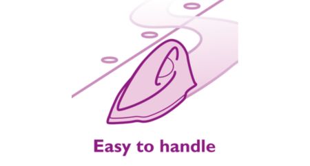 Optimal design to manoeuvre the iron easily over the garment