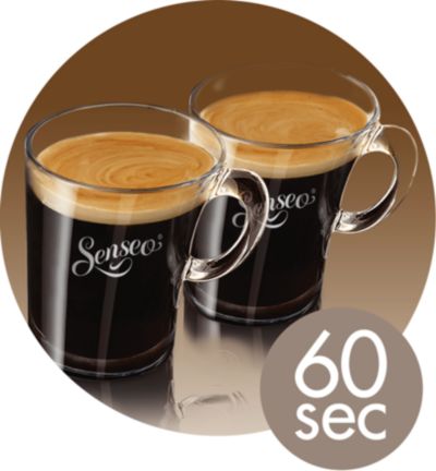 1 or 2 cups of SENSEO® coffee in less than a minute