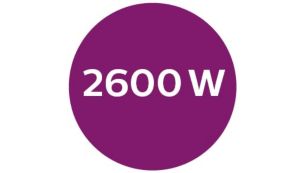 2600 W ātrai uzkaršanai un jaudīgai veiktspējai