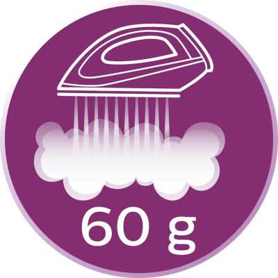 Steam boost up to 60g for the most stubborn creases