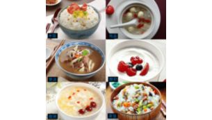 밥, 수프, 죽, 스튜, 요거트 및 리조또 포함
