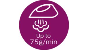 Vapor de hasta 75 g/min para eliminar las arrugas más rápido