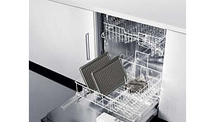 Med deler som kan vaskes i oppvaskmaskin blir rengjøringen enkel