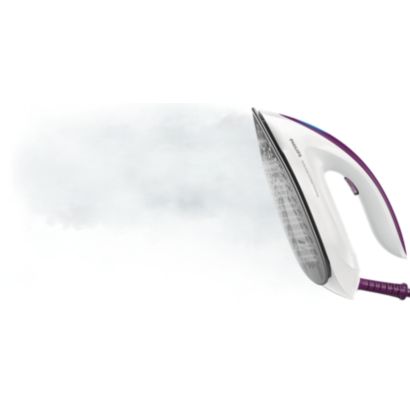 Iron faster with 2 x more steam*