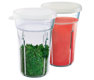 2 mērtrauki ar vāku