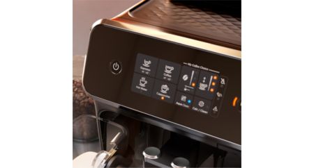Easy selection of your coffee with intuitive touch display