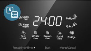 8 programas preestablecidos para arroz y m&aacute;s