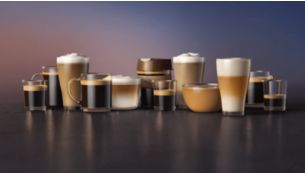 Enjoy 12 coffees at your fingertips, including caf&eacute; au lait