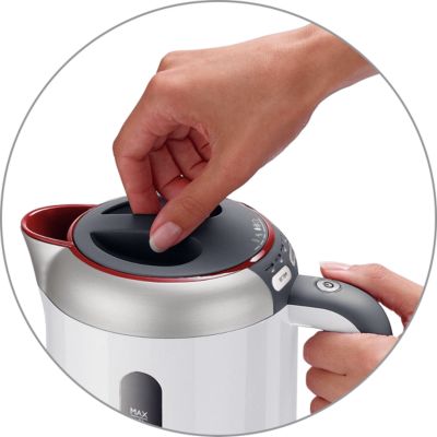 Turning lid with large opening for easy filling and cleaning