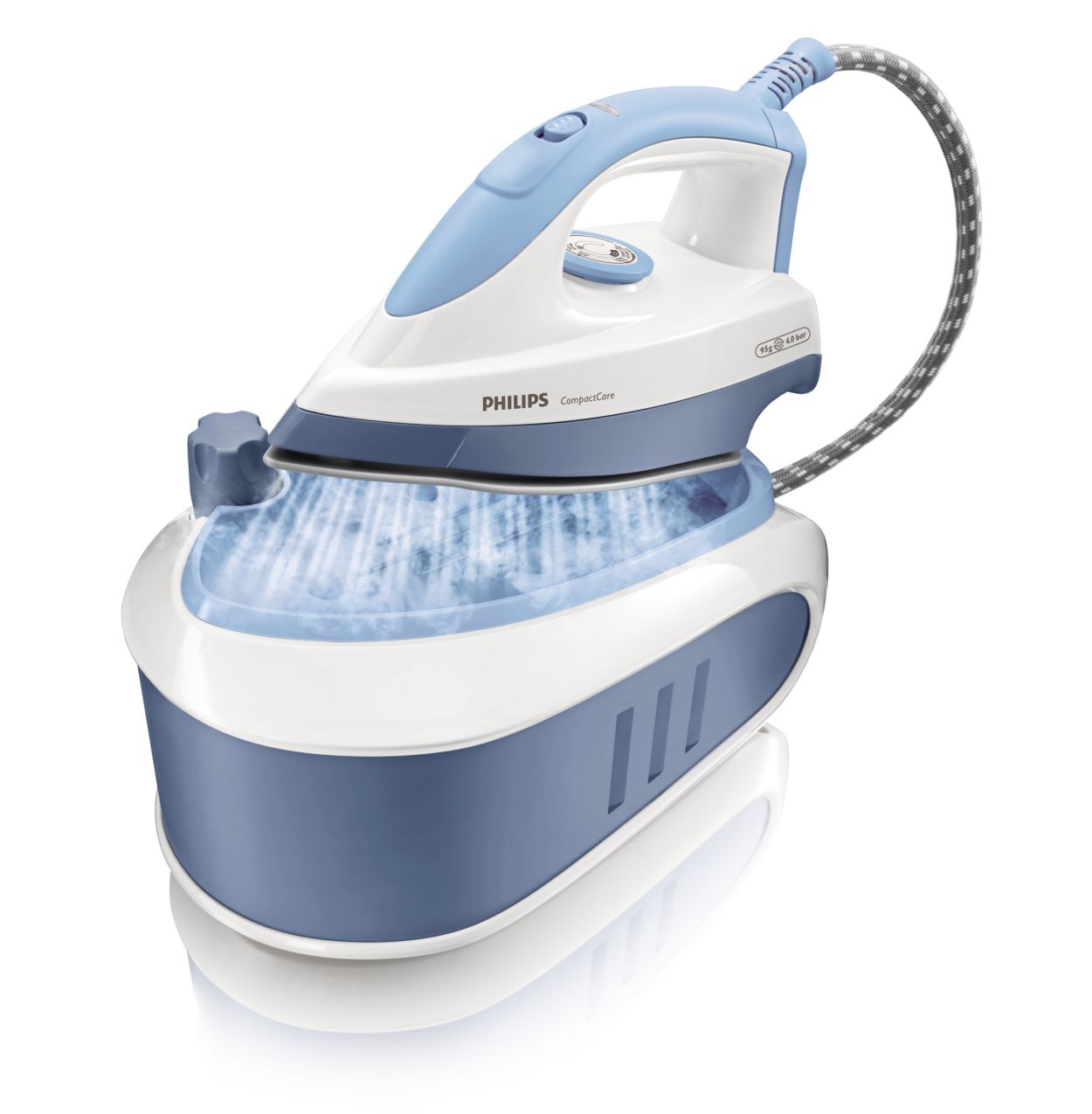 Double your ironing speed with pressurised steam