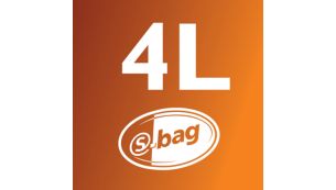 Capacit&eacute; poussi&egrave;re de 4&nbsp;l pour une utilisation prolong&eacute;e
