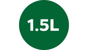 Pres op til 1,5 liter p&aring; &eacute;n gang