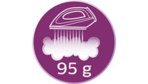 Débit vapeur continu jusqu'à 95 g/min