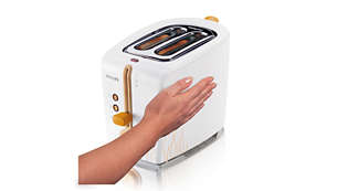 Obudowa tostera pozostaje chłodna i można ją bezpiecznie dotykać