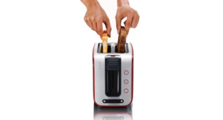 Evenly toasts thick or thin slices