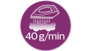 Подача пара до 40&nbsp;г/мин для лучшего разглаживания складок