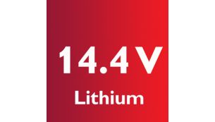 强劲的 14.4 伏锂电池实现持久性能