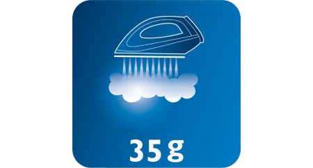 بخار مستمر يصل إلى 35 غ/دقيقة لإزالة أفضل للتجاعيد