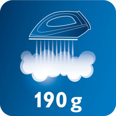 Stoomproductie tot 50 g/min voor gladdere strijkresultaten