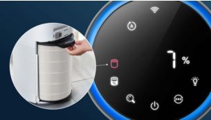 Follow the smart filter status indicator on your device