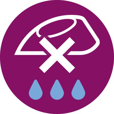 O sistema corta-pingos mantém as roupas sem manchas enquanto passa