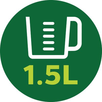 Capacidad del recipiente de 1,5 l