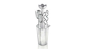 Beaker for storing assorted attachments