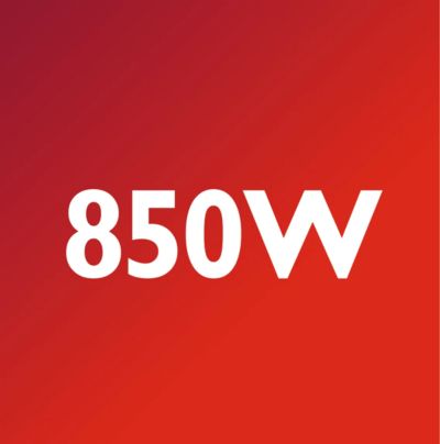 850 W motor for powerful processing