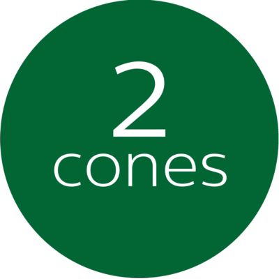 2 sized cones to ensure maximum output