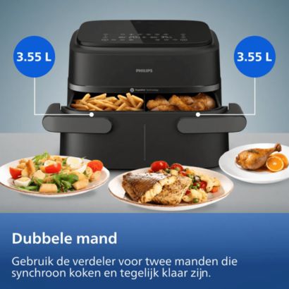 Onze meest compacte Airfryer met twee manden