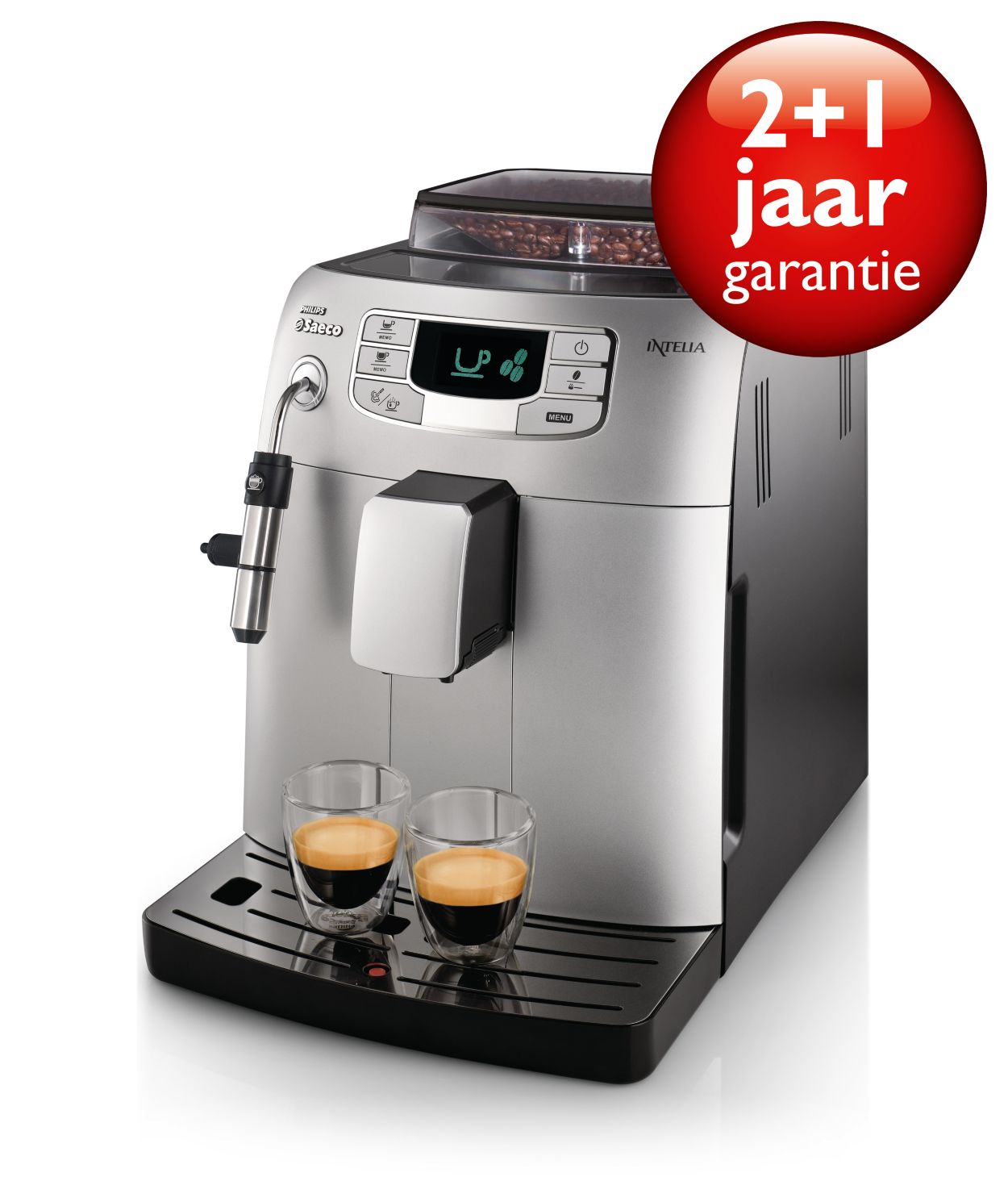 Espresso en melkschuim met één druk op de knop