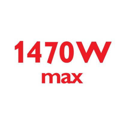 1470 Watts de potência para uma saída de vapor contínua