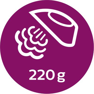 O sistema de vapor extra de até 200 g* acaba com os vincos mais difíceis