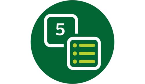 Digitaal display met 5 vooringestelde bereidingsprogramma's