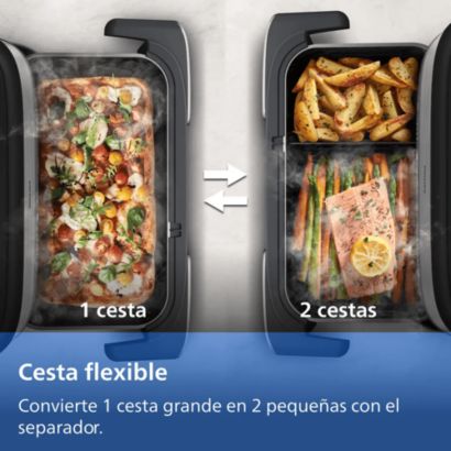 Megabasket flexible para cocinar al vapor, freír o usar con aire
