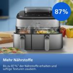Zwei Körbe, unzählige Möglichkeiten: Airfryen, Dampfgaren – oder einfach beides gleichzeitig!